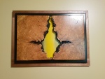 Bookmatched russian olive burl wall hanging